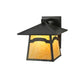 Meyda Lighting Stillwater 12" W x 12" H Craftsman Brown Mountain View Wall Sconce With Beige Shade Glass