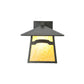 Meyda Lighting Stillwater 12" W x 12" H Craftsman Brown Mountain View Wall Sconce With Beige Shade Glass
