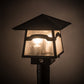 Meyda Lighting Stillwater 12"Sq 2-Light Craftsman Brown Mountain View Post Mount Light With Clear Seeded Shade Glass