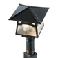 Meyda Lighting Stillwater 12"Sq 2-Light Craftsman Brown Mountain View Post Mount Light With Clear Seeded Shade Glass