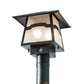 Meyda Lighting Stillwater 12"Sq 2-Light Craftsman Brown Mountain View Post Mount Light With Clear Seeded Shade Glass