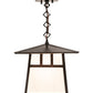 Meyda Lighting Stillwater 12"Sq Craftsman Brown Double Bar Mission Ceiling Pendant Light With White Art Shade Glass