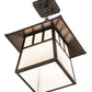 Meyda Lighting Stillwater 12"Sq Craftsman Brown Double Bar Mission Ceiling Pendant Light With White Art Shade Glass