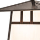 Meyda Lighting Stillwater 12"Sq Craftsman Brown Double Bar Mission Ceiling Pendant Light With White Art Shade Glass