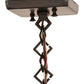 Meyda Lighting Stillwater 12"Sq Craftsman Brown Double Bar Mission Ceiling Pendant Light With White Art Shade Glass