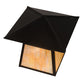 Meyda Lighting Stillwater 12"Sq Craftsman Brown Double Bar Mission Outdoor Deck Light With Beige Iridescent Art Shade Glass