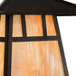 Meyda Lighting Stillwater 12"Sq Craftsman Brown Double Bar Mission Outdoor Deck Light With Beige Iridescent Art Shade Glass