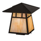 Meyda Lighting Stillwater 12"Sq Craftsman Brown Double Bar Mission Outdoor Deck Light With Beige Iridescent Art Shade Glass