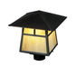 Meyda Lighting Stillwater 12"Sq Craftsman Brown T Mission Post Mount Light With Beige Shade Glass