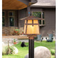 Meyda Lighting Stillwater 12"Sq Vintage Copper Cross Mission Outdoor Post Mount Light With Beige Iridescent Shade Glass