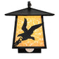 Meyda Lighting Stillwater 13" Solar Black Strike of the Eagle Wall Sconce With Beige Art Shade Glass