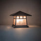 Meyda Lighting Stillwater 14" 2-Light Craftsman Brown On Brass Double Bar Mission Outdoor Pier Mount Light With Silver Mica Shade Glass