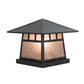Meyda Lighting Stillwater 14" 2-Light Craftsman Brown On Brass Double Bar Mission Outdoor Pier Mount Light With Silver Mica Shade Glass