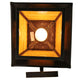 Meyda Lighting Stillwater 14" Craftsman Brown Mountain View Hanging Wall Sconce With Beige Art Shade Glass