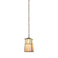 Meyda Lighting Stillwater 14" Verdigris Double Bar Mission Pendant Light With Beige Iridescent Shade Glass