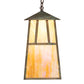 Meyda Lighting Stillwater 14" Verdigris Double Bar Mission Pendant Light With Beige Iridescent Shade Glass
