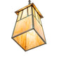 Meyda Lighting Stillwater 14" Verdigris Double Bar Mission Pendant Light With Beige Iridescent Shade Glass