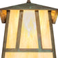 Meyda Lighting Stillwater 14" Verdigris Double Bar Mission Pendant Light With Beige Iridescent Shade Glass