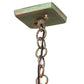 Meyda Lighting Stillwater 14" Verdigris Double Bar Mission Pendant Light With Beige Iridescent Shade Glass
