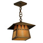 Meyda Lighting Stillwater 146941 15" Antique Brass Double Bar Mission Pendant Light With Beige Art Shade Glass