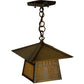 Meyda Lighting Stillwater 146941 15" Antique Brass Double Bar Mission Pendant Light With Beige Art Shade Glass