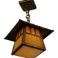 Meyda Lighting Stillwater 146941 15" Antique Brass Double Bar Mission Pendant Light With Beige Art Shade Glass