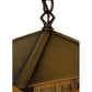 Meyda Lighting Stillwater 146941 15" Antique Brass Double Bar Mission Pendant Light With Beige Art Shade Glass