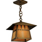 Meyda Lighting Stillwater 146941 15" Antique Brass Double Bar Mission Pendant Light With Beige Art Shade Glass