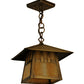 Meyda Lighting Stillwater 146941 15" Antique Brass Double Bar Mission Pendant Light With Beige Art Shade Glass