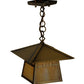 Meyda Lighting Stillwater 146941 15" Antique Brass Double Bar Mission Pendant Light With Beige Art Shade Glass