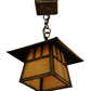 Meyda Lighting Stillwater 146941 15" Antique Brass Double Bar Mission Pendant Light With Beige Art Shade Glass