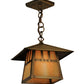 Meyda Lighting Stillwater 146941 15" Antique Brass Double Bar Mission Pendant Light With Beige Art Shade Glass