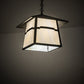 Meyda Lighting Stillwater 14"Sq Craftsman Brown Mountain View Pendant Light With Beige Opal Shade Glass