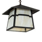 Meyda Lighting Stillwater 14"Sq Craftsman Brown Mountain View Pendant Light With Beige Opal Shade Glass