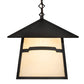Meyda Lighting Stillwater 14"Sq Craftsman Brown Mountain View Pendant Light With Beige Opal Shade Glass