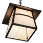 Meyda Lighting Stillwater 14"Sq Craftsman Brown Mountain View Pendant Light With Beige Opal Shade Glass