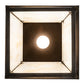 Meyda Lighting Stillwater 14"Sq Craftsman Brown Mountain View Pendant Light With Beige Opal Shade Glass
