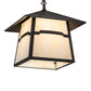 Meyda Lighting Stillwater 14"Sq Craftsman Brown Mountain View Pendant Light With Beige Opal Shade Glass
