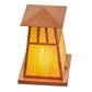 Meyda Lighting Stillwater 14"W x 14"H Raw Copper Double Bar Mission Outdoor Pier Mount Light With Beige Iridescent Shade Glass