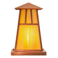 Meyda Lighting Stillwater 14"W x 14"H Raw Copper Double Bar Mission Outdoor Pier Mount Light With Beige Iridescent Shade Glass