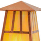 Meyda Lighting Stillwater 14"W x 14"H Raw Copper Double Bar Mission Outdoor Pier Mount Light With Beige Iridescent Shade Glass