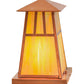 Meyda Lighting Stillwater 14"W x 14"H Raw Copper Double Bar Mission Outdoor Pier Mount Light With Beige Iridescent Shade Glass