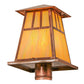 Meyda Lighting Stillwater 14"W x 15"H Natural Copper Double Bar Mission Outdoor Post Mount Light With Beige Iridescent Shade Glass