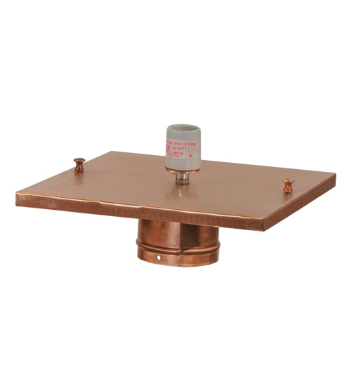 Meyda Lighting Stillwater 14"W x 15"H Natural Copper Double Bar Mission Outdoor Post Mount Light With Beige Iridescent Shade Glass