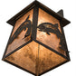 Meyda Lighting Stillwater 15" Timeless Bronze Leaping Trout Hanging Wall Sconce With Silver Mica Shade Glass