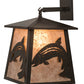 Meyda Lighting Stillwater 15" Timeless Bronze Leaping Trout Hanging Wall Sconce With Silver Mica Shade Glass