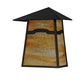 Meyda Lighting Stillwater 16" Craftsman Brown Mountain View Wall Sconce With Beige Art Shade Glass
