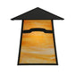 Meyda Lighting Stillwater 16" Craftsman Brown Mountain View Wall Sconce With Beige Art Shade Glass