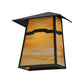 Meyda Lighting Stillwater 16" Craftsman Brown Mountain View Wall Sconce With Beige Art Shade Glass