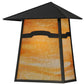 Meyda Lighting Stillwater 16" Craftsman Brown Mountain View Wall Sconce With Beige Art Shade Glass